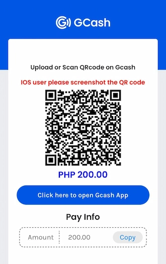 Step 5: A QR code will appear, save this QR code. Then open the GCash app on your phone to scan the QR code and proceed with the payment.