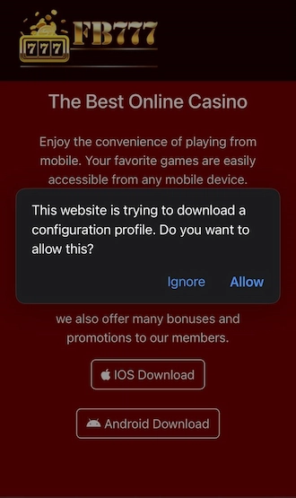 Step 3: Your phone will notify you that the site is downloading a profile. Tap “Allow” on the notification.