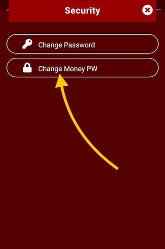 Step 1: Log in to your FB777 WIN account, then access the "Security" interface and select "Change Money PW".